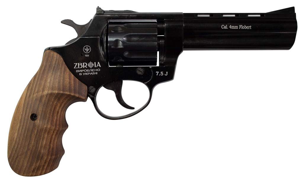 Револьвер флобера ZBROIA PROFI-4.5" (чорний / дерево)